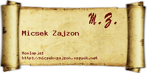 Micsek Zajzon névjegykártya